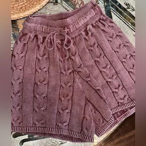 Free people cable knit red shorts